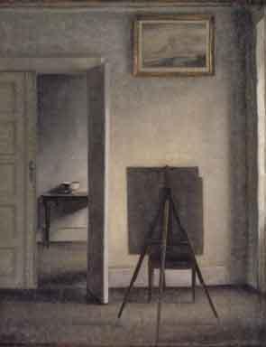 Vilhelm Hammershoi Interior with the Artists Easel oil painting picture
